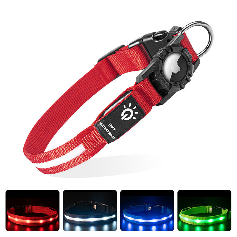 エアタグホルダー付き LED 犬用首輪