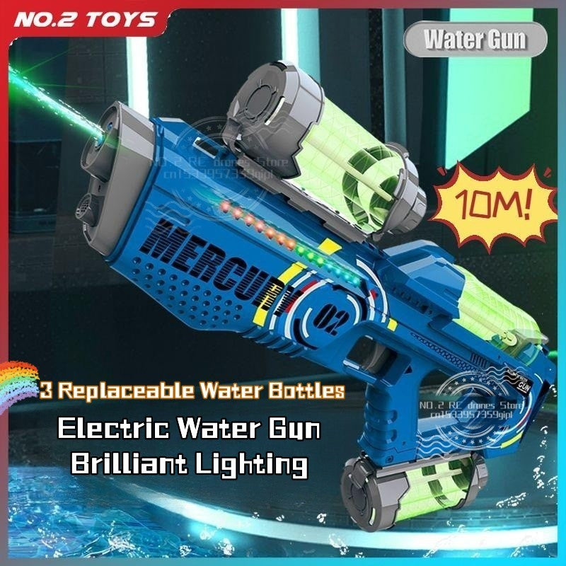 Pistola de agua eléctrica totalmente automática de verano con luz